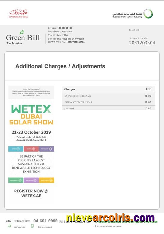 United Arab Emirates Dubai Green business utility bill5